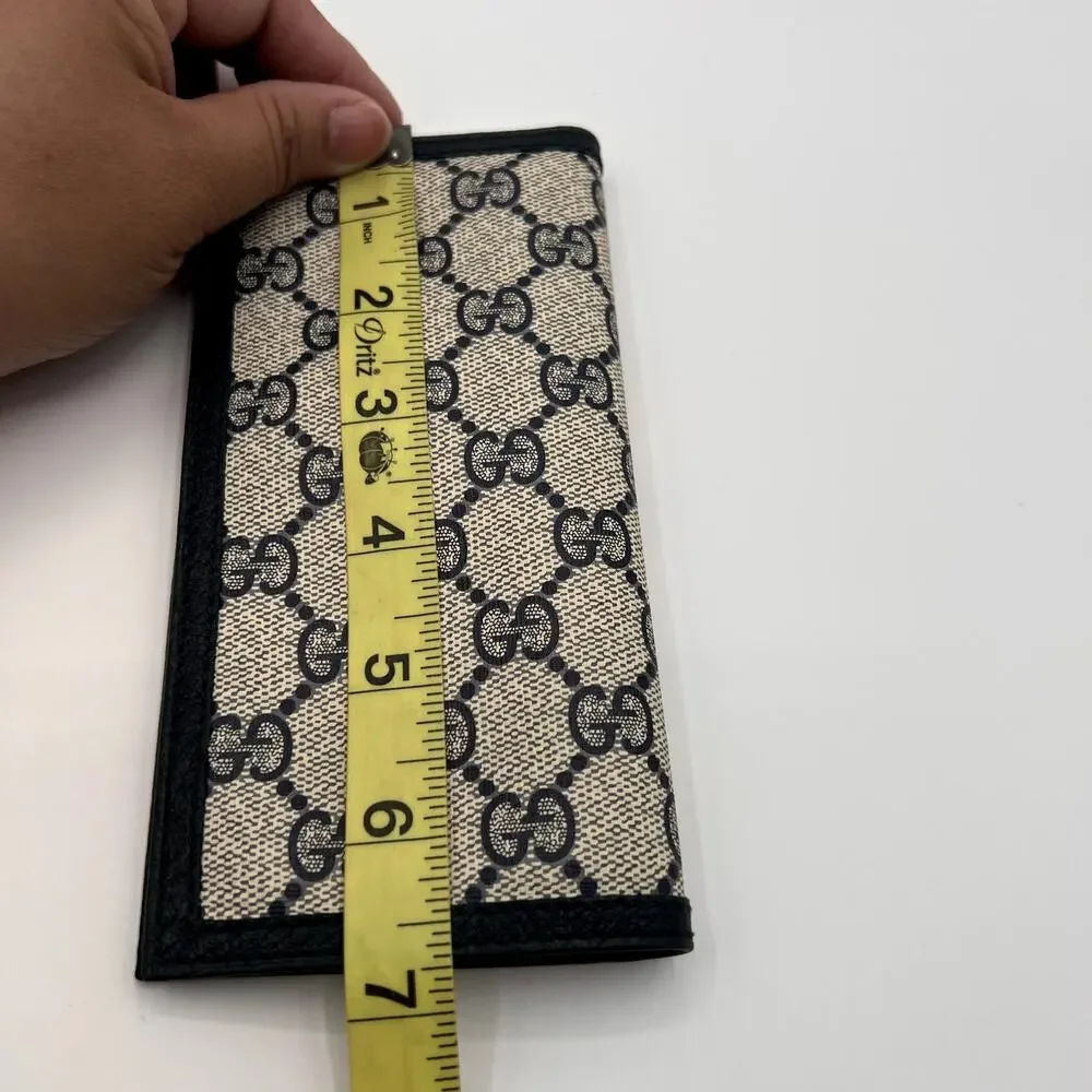 GUCCI Vtg GG Monogram Canvas Checkbook Long Wallet NIB - Picture 5 of 7
